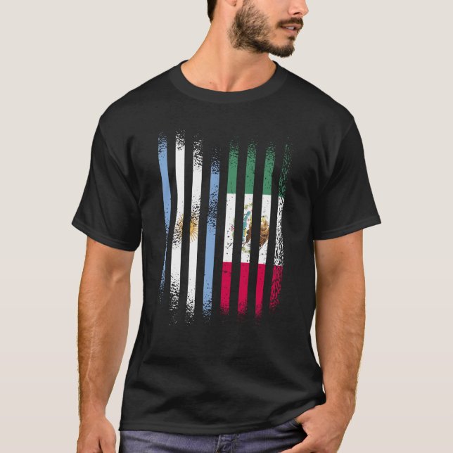 T-shirt Argentina Flag Mexico Grown Country Flags Stripes (Devant)