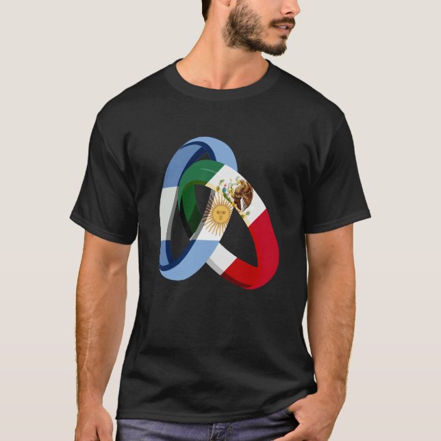 T-shirt Argentina Flag Mexico Grown Ring Marriage Wedding (Devant)