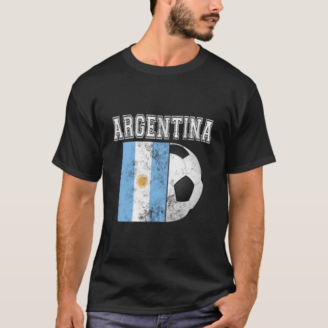 T-shirt Argentina Flag Soccer Futbol Football (Devant)