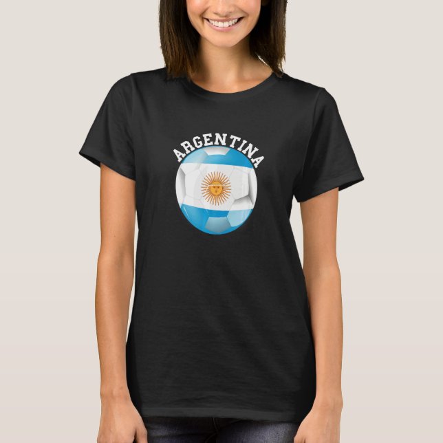 T-shirt Argentina Flag Soccer Game Ball Pride Argentinian  (Devant)