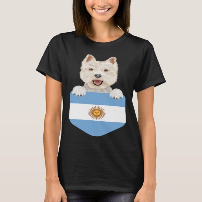 T-shirt Argentina Flag West Highland White Terrier Dog In  (Devant)