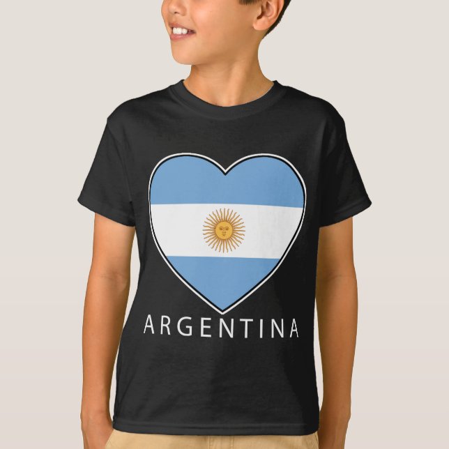 T-shirt Argentina Heart drapeau Soccer (Devant)