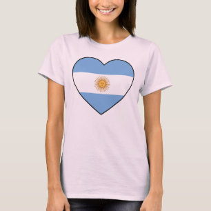 T-shirt Argentina Heart Flag Soccer