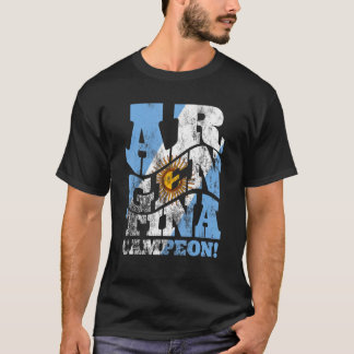 T-shirt Argentine Campeon Soccer Sport Équipe Fan Football