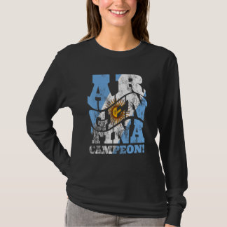 T-shirt Argentine Campeon Soccer Sport Équipe Fan Football