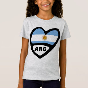 T-Shirt Argentine Code Pays Drapeau Coeur ARG