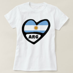 T-shirt Argentine Code Pays Drapeau Coeur ARG