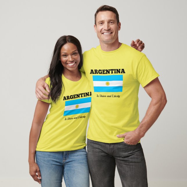T-shirt Argentine - Drapeau et devise (Unisexe)