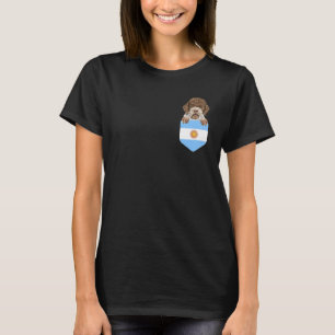 T-shirt Argentine Drapeau Lagotti Romagnoli Chien À Poche