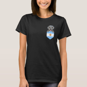 T-shirt Argentine Drapeau Napolitain Mastiff Chien Dans La
