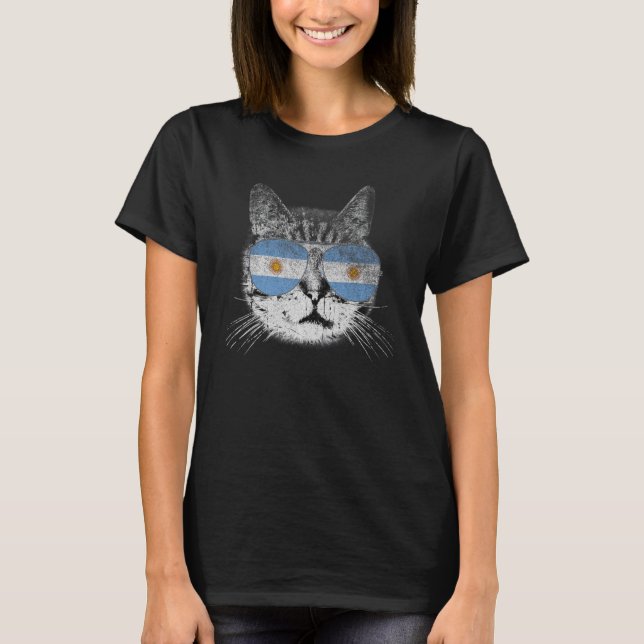 T-shirt Argentine Drapeau Pays Racines Cat Pride Famille (Devant)