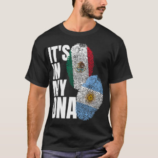 T-shirt Argentine Et Mexique Mélanger L'ADN Drapeau Patrim