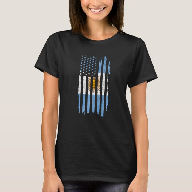 T-shirt Argentine Patriotique Argentine Américaine Flag Pr (Devant)