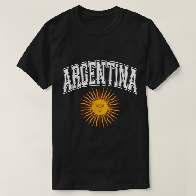 T-shirt Argentine Varsity Style Soleil de Mai Blanc (Design devant)