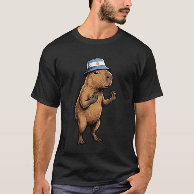 T-shirt Argentinian Capybara Argentina Flag Funny Argentin (Devant)