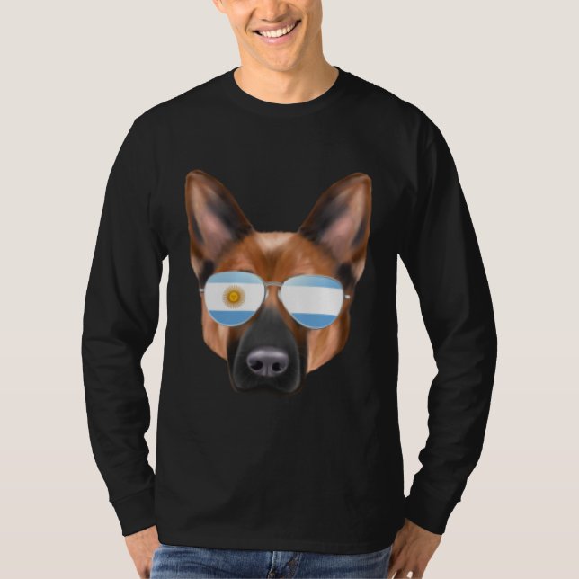 T-shirt Argentinian Flag German Shepherd Dog Argentina Poc (Devant)