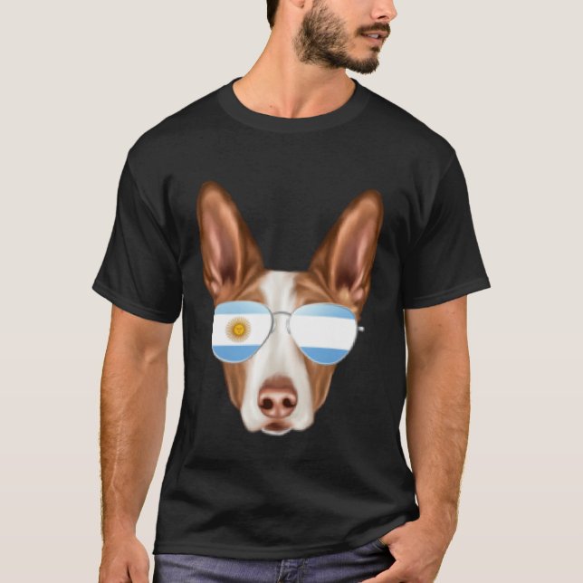 T-shirt Argentinian Flag Ibizan Hound Dog Argentina Pocket (Devant)