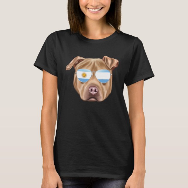 T-shirt Argentinian Flag Staffordshire Terrier Dog Argenti (Devant)