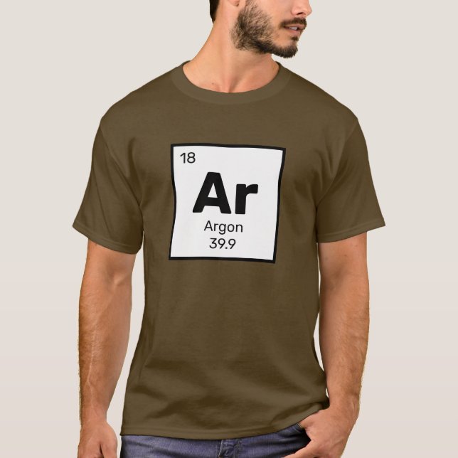 T-shirt Argon / Tableau Périodique - Chemise T Élément Ar (Devant)