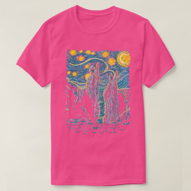 T-shirt Argonath Starry Nuit Van Gogh Style (Design devant)