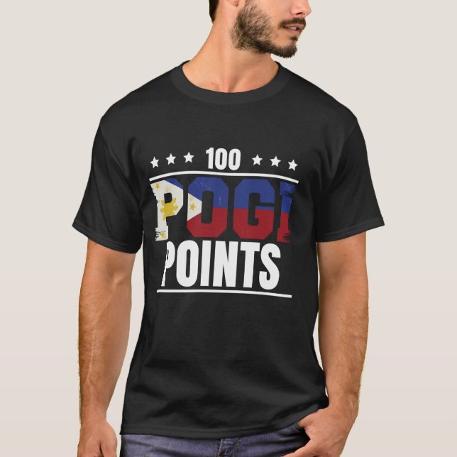 T-shirt Argot philippin Pogi avec drapeau philippin (Devant)