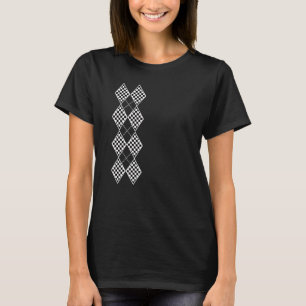 T-shirt Argyle à carreaux vertical cool surf et skateboard