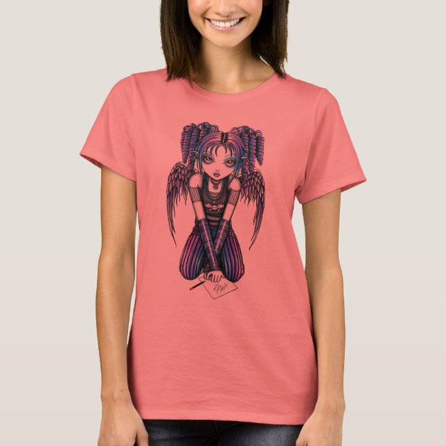 T-shirt Ariel rose Emo Angel Ringer Top (Devant)