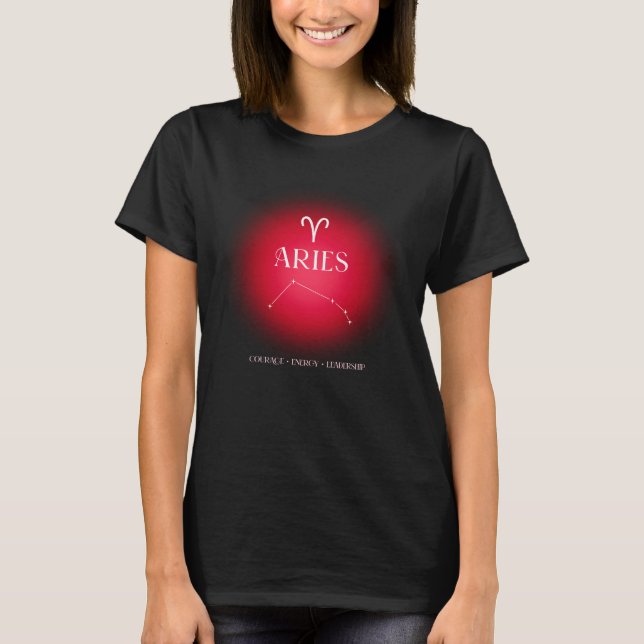 T-shirt Aries aura  dark version (Devant)