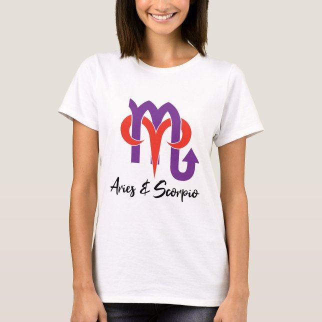 T-shirt Aries et Scorpio Couples Horoscope Zodiac (Devant)