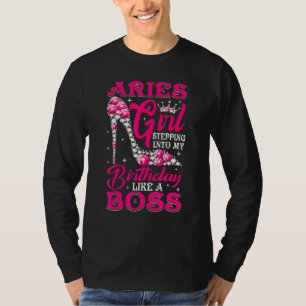 T-shirt Aries Girl Entrant Dans Mon Anniversaire Comme Un