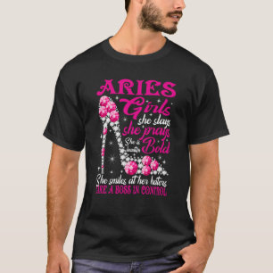 T-shirt Aries Girl Like a Boss in Control chaussures en di