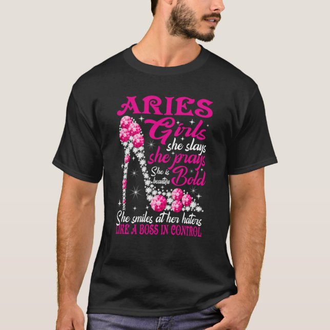 T-shirt Aries Girl Like a Boss in Control chaussures en di (Devant)