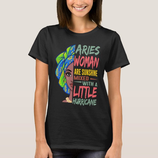 T-shirt Aries Girls Are Sunshine Mixed With A Little Hurri (Devant)