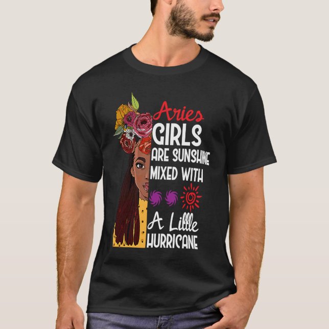 T-shirt Aries Girls Are Sunshine Mixed With A Little Hurri (Devant)