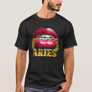 T-shirt Aries Horoscope Juicy Lips chaîne pour African Ame