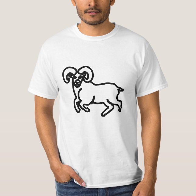 T-shirt Aries Outline Ram T‑Shirt – Strong Aries Energy  (Devant)