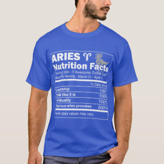T-shirt Aries Valeur nutritive Aries Horoscope Zodiac