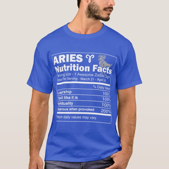 T-shirt Aries Valeur nutritive Aries Horoscope Zodiac (Devant)