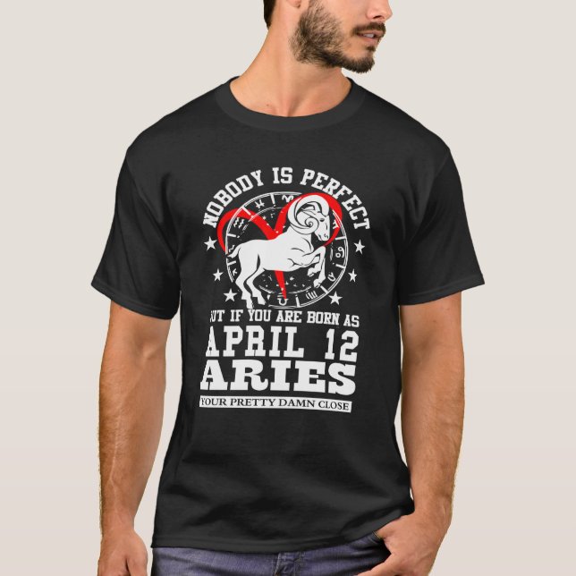 T-shirt Aries Zodiac Astrology April 12 Women Man Birthday (Devant)