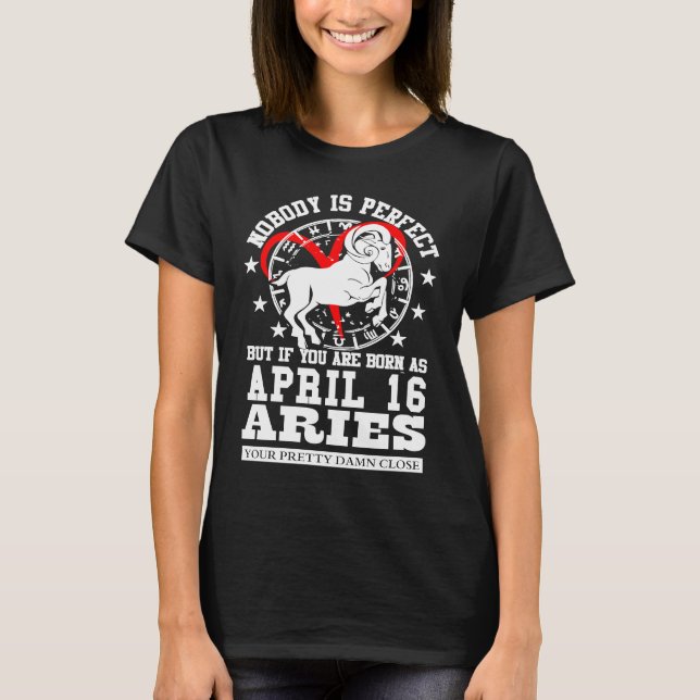 T-shirt Aries Zodiac Astrology April 16 Women Men Birthday (Devant)