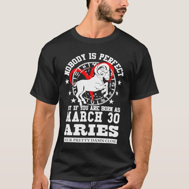 T-shirt Aries Zodiac For March 30 Women Men Birthday Party (Devant)