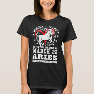 T-shirt Aries Zodiac Mars 22 Femmes Hommes Anniversaire Fê