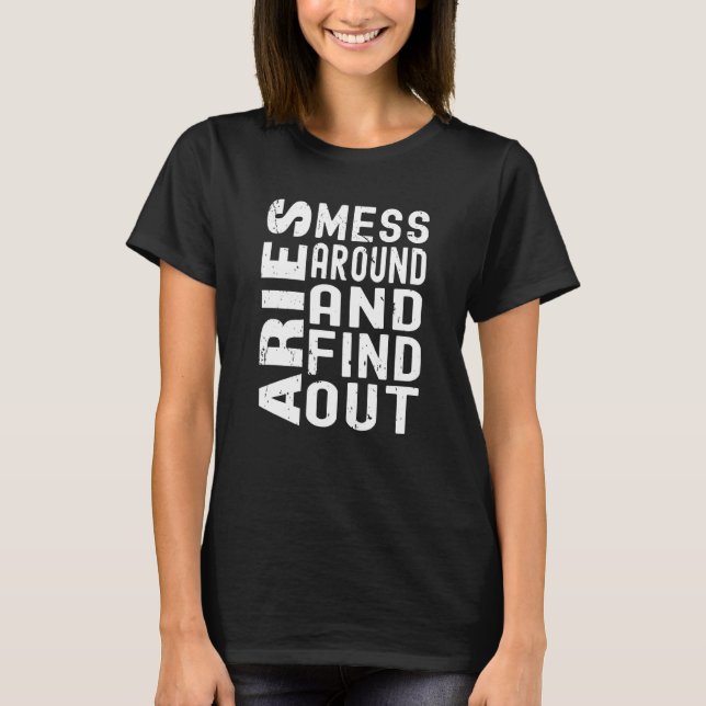 T-shirt Aries Zodiac Sign Astrological Astrology Mess Arou (Devant)