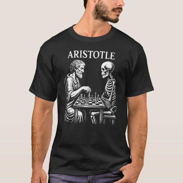T-shirt Aristotle vs Skeleton Chess (Devant)