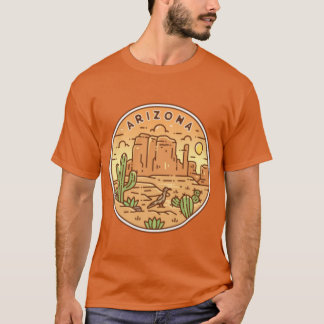 T-shirt Arizona AZ Illustré Badge Retro Vintage Nature