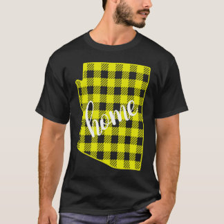 T-shirt Arizona Buffalo Plaid Home State Country Yellow Pl