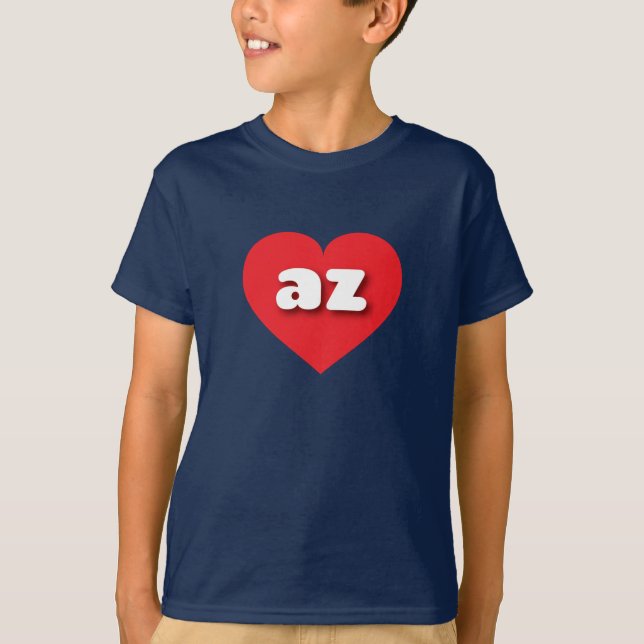 T-shirt Arizona coeur rouge - J'aime az (Devant)