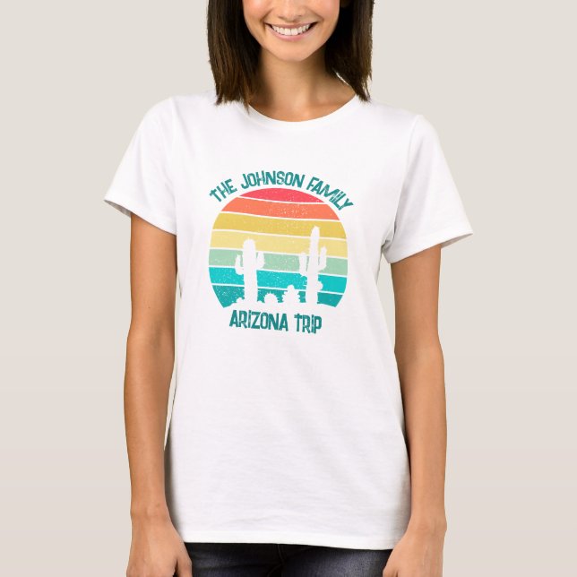 T-shirt Arizona Desert Cactus Sunset Custom Trip Femmes (Devant)