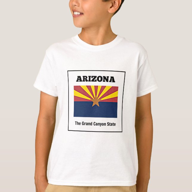 T-shirt Arizona, drapeau et devise, (Devant)