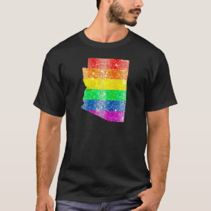 T-shirt Arizona Gay State Pride Rainbow Flag Carte Gay Les